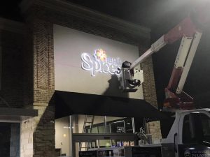 Grand Coteau Lighted Signs illuminated cabinet channel letters outdoor install 300x225